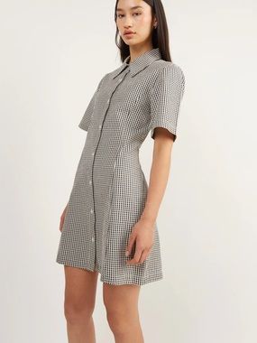 Oak + Fort COLLARED MINI GINGHAM DRESS